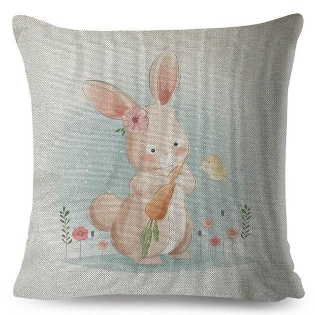 Throw Pillow Cover Animal Decor Deer Dinosaur Unicorn Rabbit Pillowcase For Home Decor Cushion Cover Kids Cartoon Decorative Pillow Covers Cute Colorful Animal Outdoor Cushion Cases for Children Room Sofa Couch 45x45cm