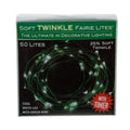 50-Light Cool White Soft Twinkle Fairy LED Green Wire Light Set