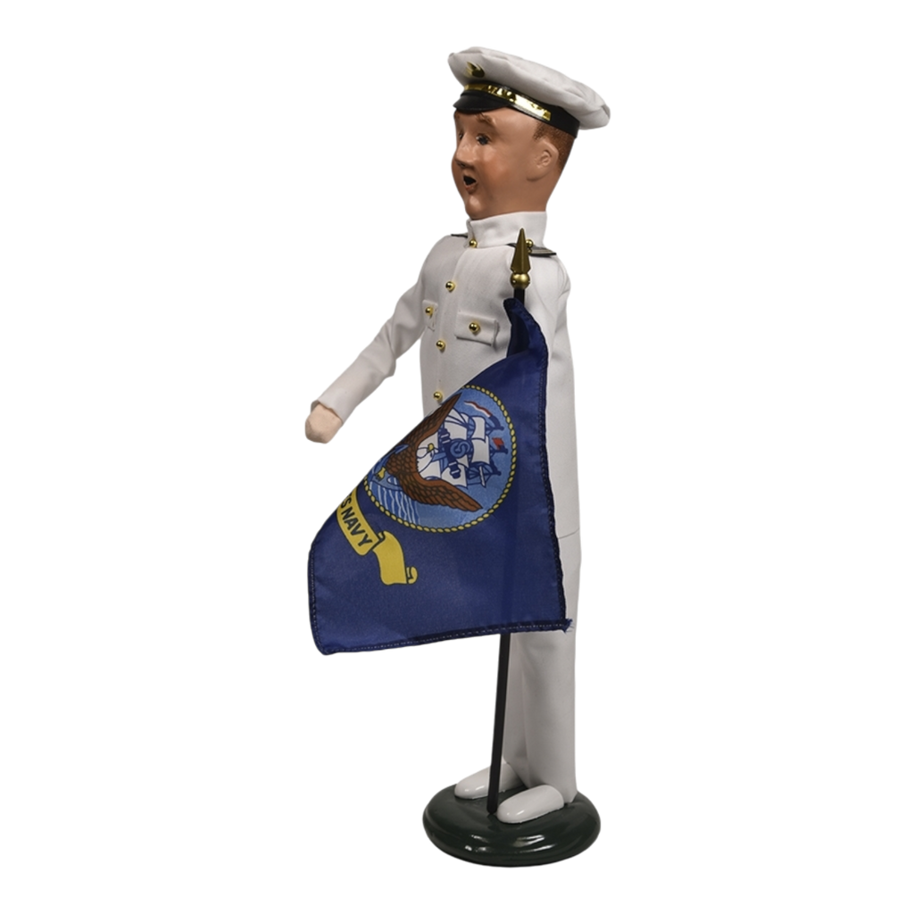 Navy Man with Flag