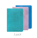 Soft Cover Notebook 3 Pack - Blue, Pink Blue