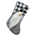 White Buffalo Plaid Gnome Stocking