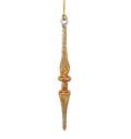 Outer Swirl Icicle Glass Ornaments - Gold - Double Torus