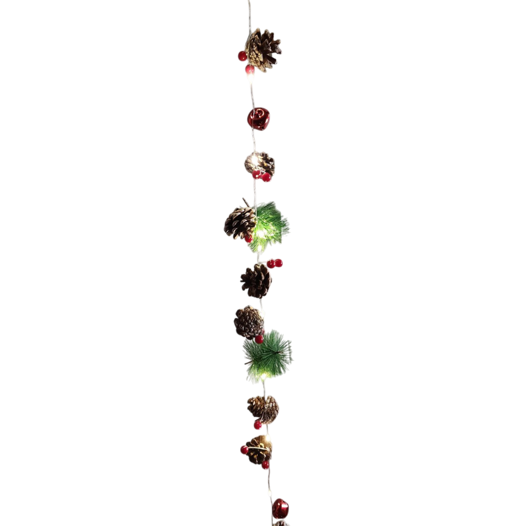 Lighted Pinecone Garland