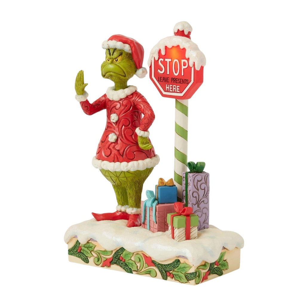 Grinch by Lighted Stop Sign