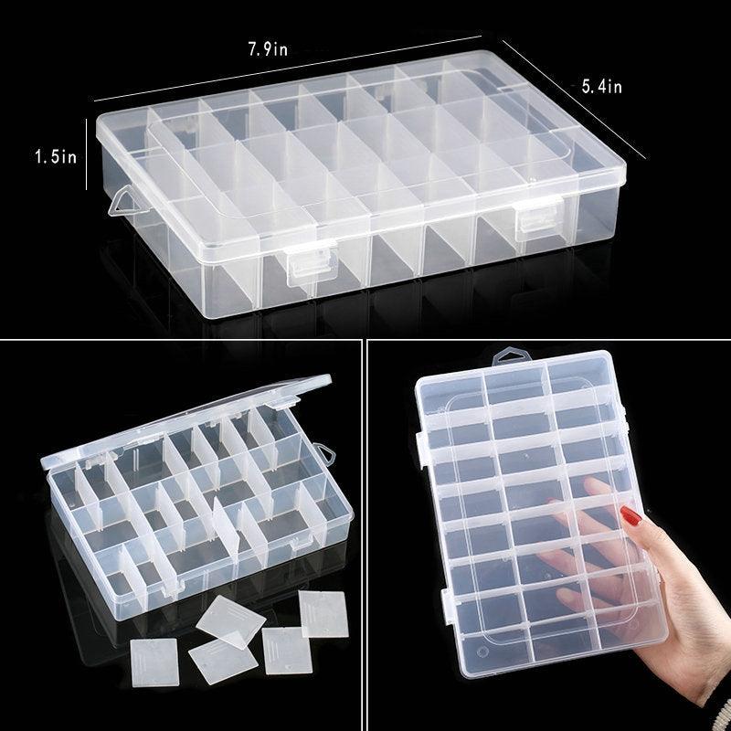 Transparent Plastic Storage Jewelry Box Compartment Adjustable Container For Beads Earring Box For Jewelry Rectangle Box Case Storage Container for Jewelry Beads Earring