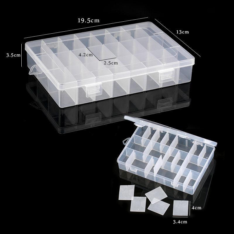Transparent Plastic Storage Jewelry Box Compartment Adjustable Container For Beads Earring Box For Jewelry Rectangle Box Case Storage Container for Jewelry Beads Earring