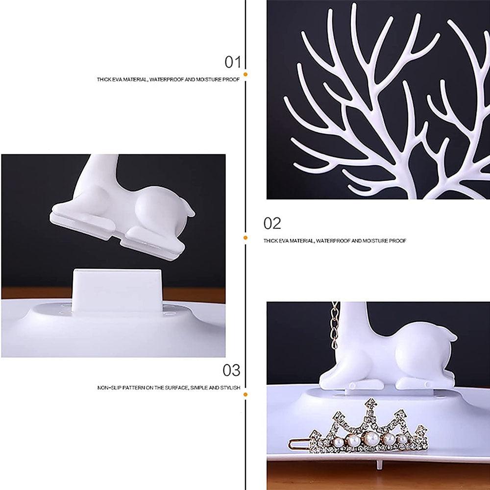 Tree Hanging Necklace Organizer Plastic Jewelry Display Stand Holder Earring Necklace Organizer for Jewelry Display Decorative Jewelry Storage for Necklaces Rings Bracelets Necklaces Organizer