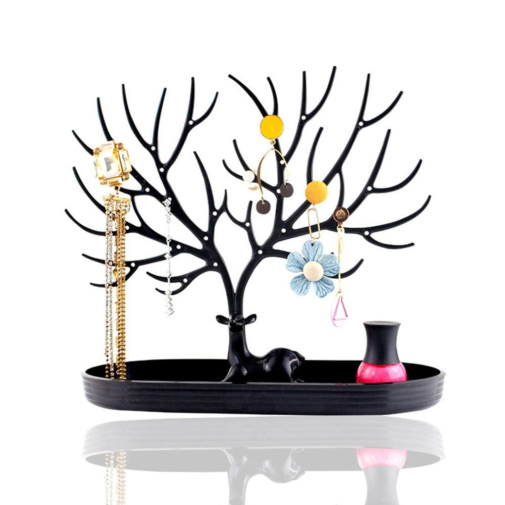 Tree Hanging Necklace Organizer Plastic Jewelry Display Stand Holder Earring Necklace Organizer for Jewelry Display Decorative Jewelry Storage for Necklaces Rings Bracelets Necklaces Organizer