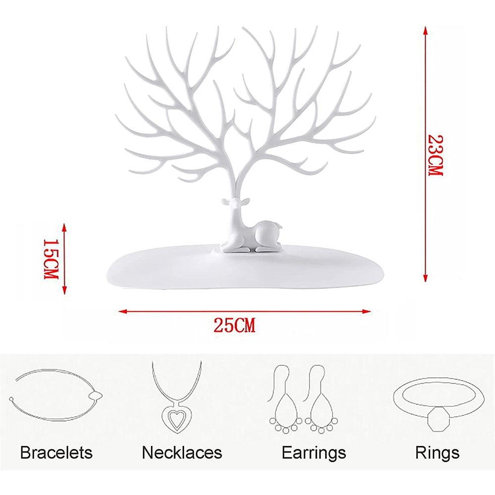 Tree Hanging Necklace Organizer Plastic Jewelry Display Stand Holder Earring Necklace Organizer for Jewelry Display Decorative Jewelry Storage for Necklaces Rings Bracelets Necklaces Organizer