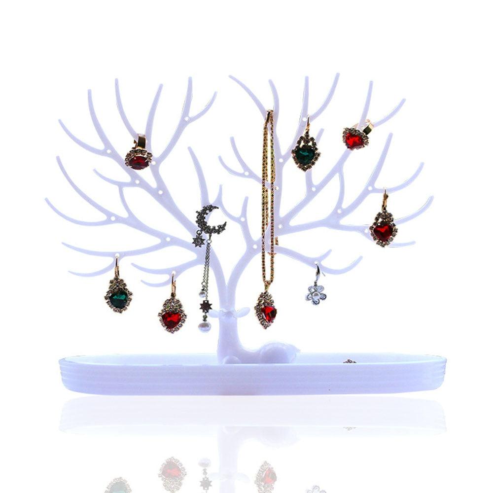 Tree Hanging Necklace Organizer Plastic Jewelry Display Stand Holder Earring Necklace Organizer for Jewelry Display Decorative Jewelry Storage for Necklaces Rings Bracelets Necklaces Organizer