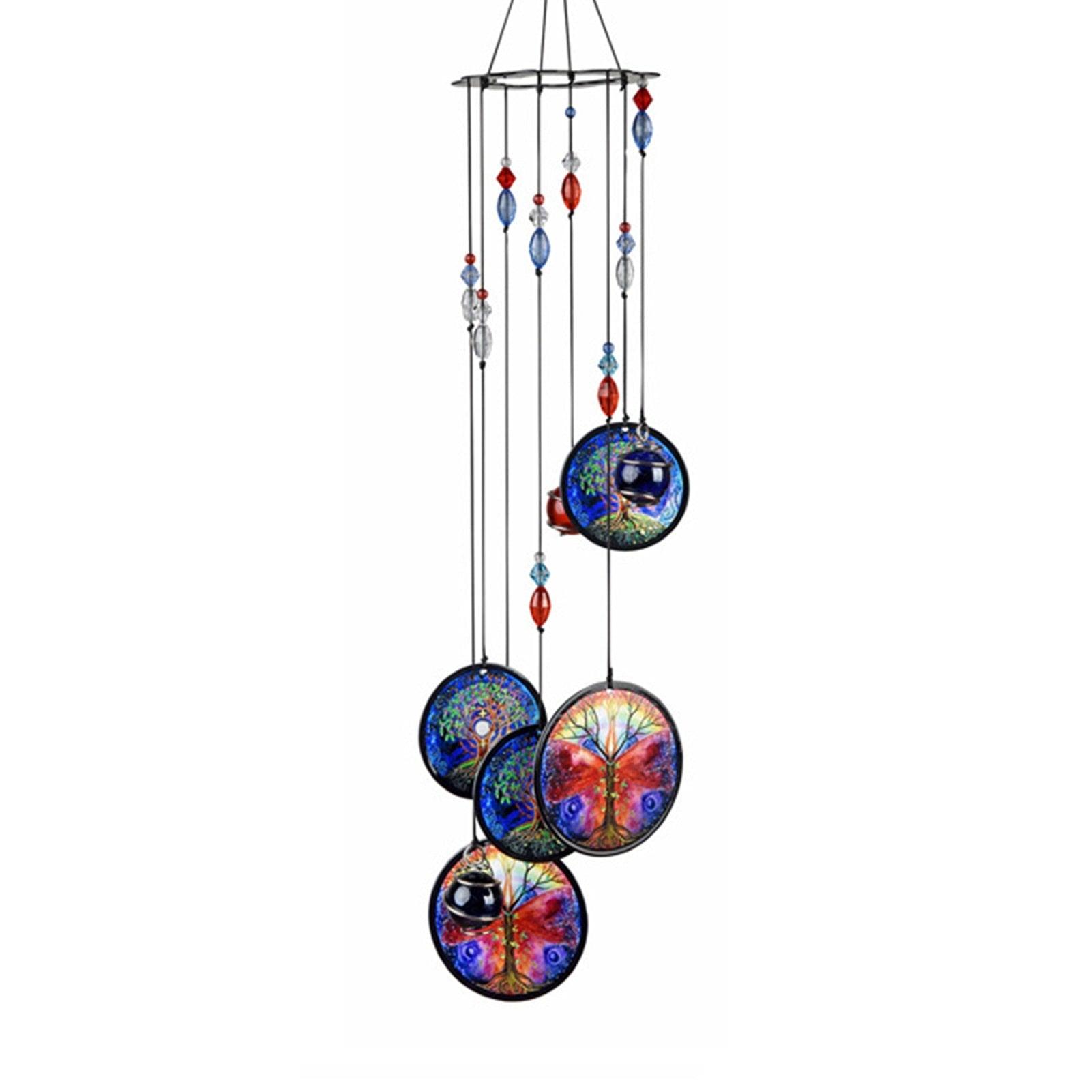 Tree Of Life Wind Chimes Decoration Gift Wall Hanging Window Home Ornament For Patio Garden Outdoor Wind-chimes Handmade Home Garden Decoration Tree of Life Wall Hanging Ornament Decor Wind Chime Backyard Porch Decoration