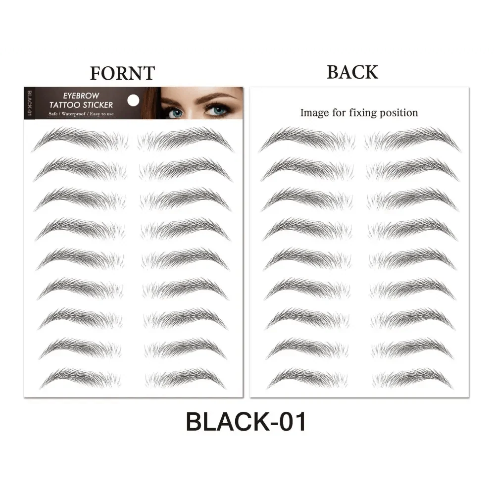 Trendy Waterproof  1 Piece Hair-liked Authentic Eyebrow Tattoo Sticker Waterproof Cosmetics Long Lasting Makeup False Eyebrows Stickers