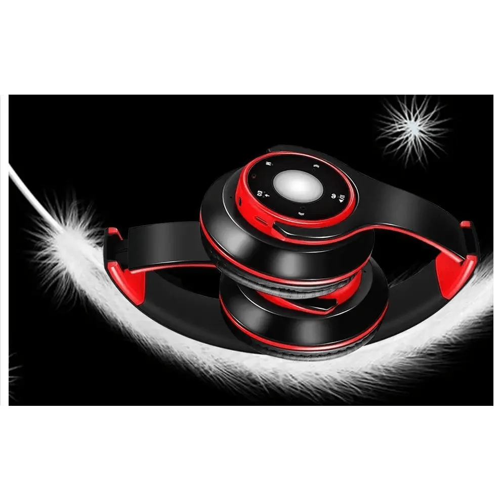 Wireless Headset Bluetooth Earphones and Headphone Foldable Adjustment Bluetooth Wired Headphones TF Card MP3 FM Radios For Online Class Business Trip Travel Video Conference