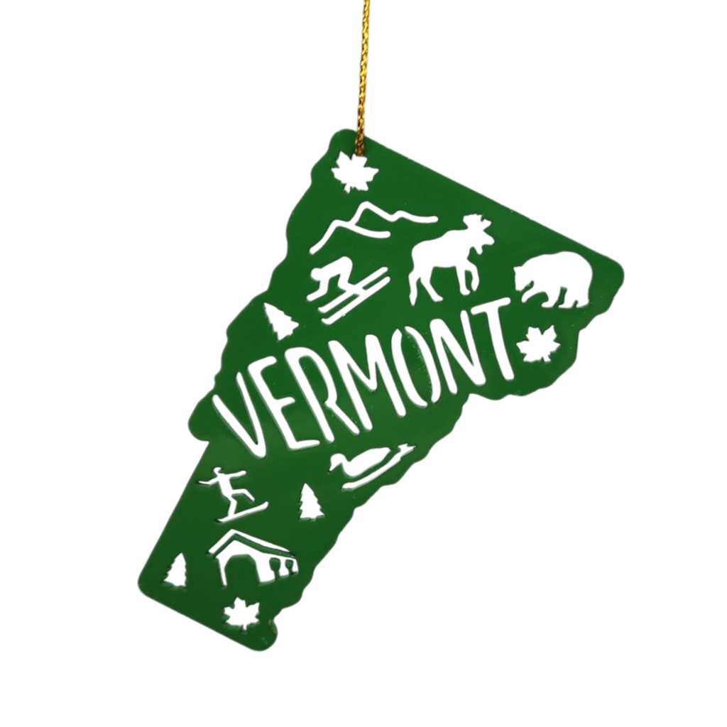 Cutout Metal Vermont Ornament