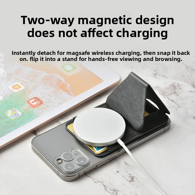 Magnetic Wallet Stand Compatible with iPhone 17/16/15/14/13/12 Series, Angle Adjustment & Magsafe Compatible  Phone Stand