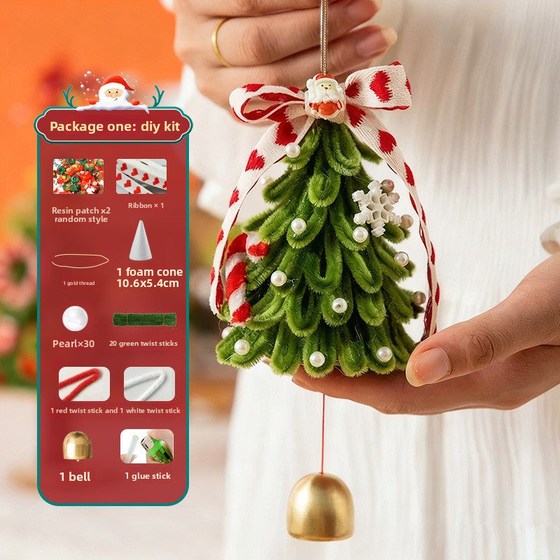 Christmas tree twist stick DIY handmade wind chime car hanging door hanging decoration pendant shopping mall activities