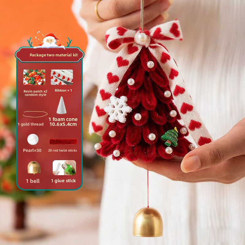 Christmas tree twist stick DIY handmade wind chime car hanging door hanging decoration pendant shopping mall activities