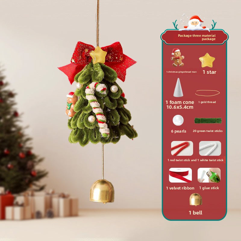 Christmas tree twist stick DIY handmade wind chime car hanging door hanging decoration pendant shopping mall activities