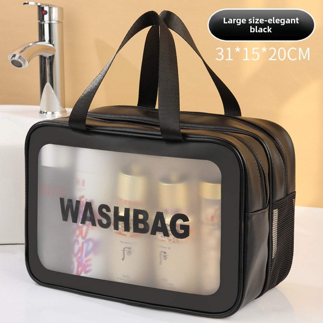 Dry & Wet Separation PVC Transparent Beach Bag – Double-Layer Portable Travel Toiletry Bag with Compartments for Makeup & Cosmetic Storage, Ideal for Organizing on-the-Go