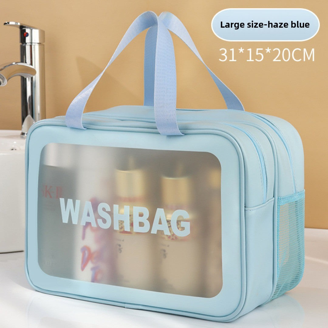 Dry & Wet Separation PVC Transparent Beach Bag – Double-Layer Portable Travel Toiletry Bag with Compartments for Makeup & Cosmetic Storage, Ideal for Organizing on-the-Go