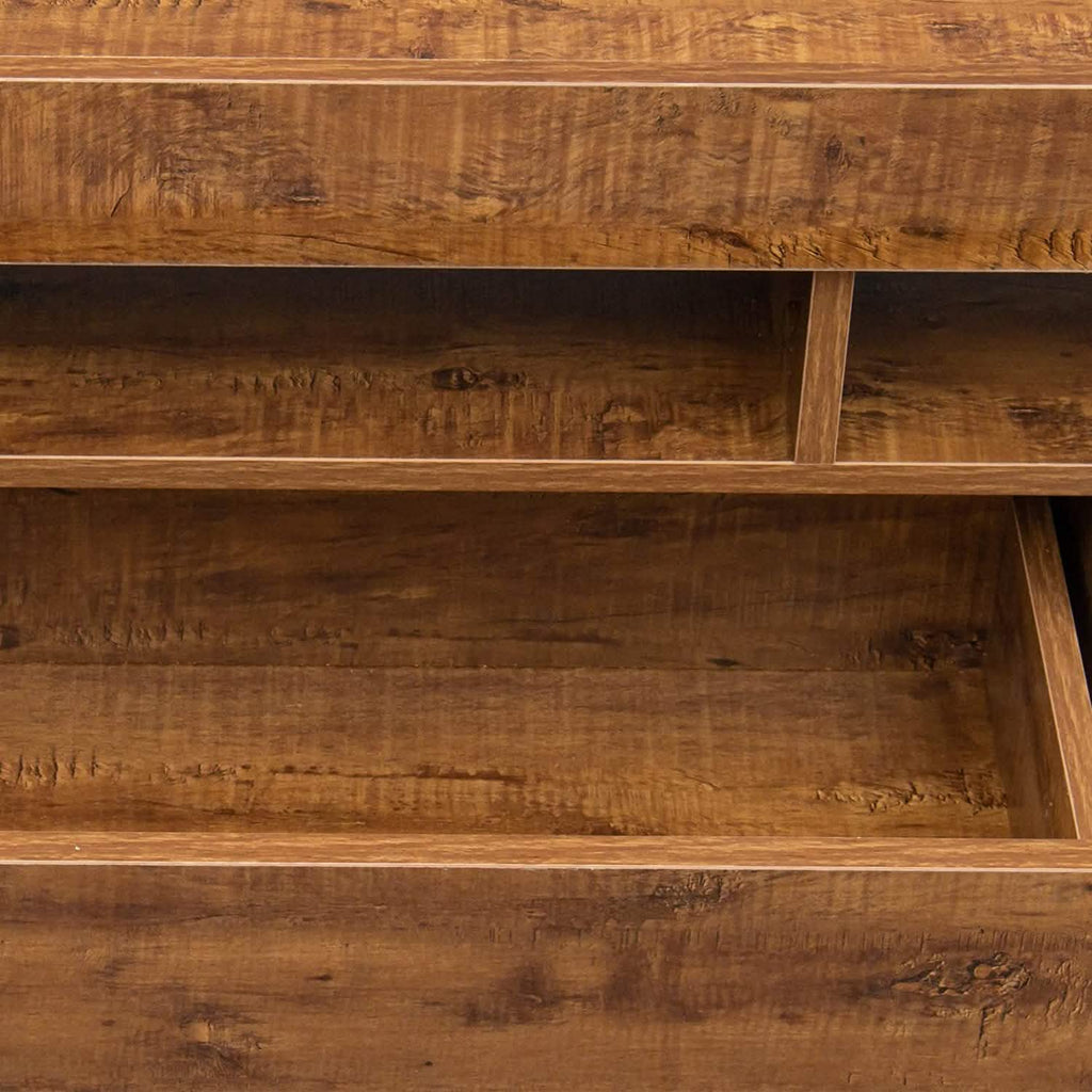 TV Stand with LED Lights Open Shelf Console Storage Table