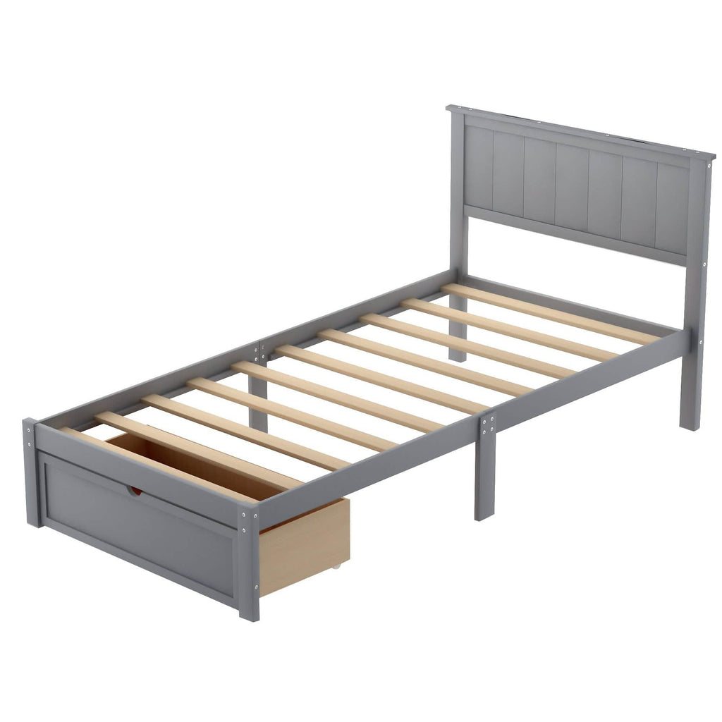 Twin Size Platform Bed with Storage