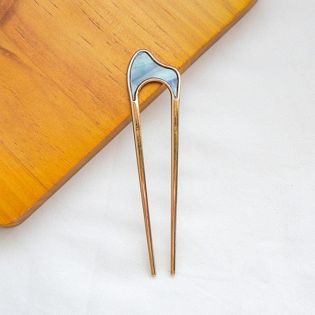 U Shape Hair Sticks Women Hairclip Simplicity Colorful Girls Hairpins Hair Sticks Hair Accessories Headwear French Hair Pin Hairstyle Chignon for Women