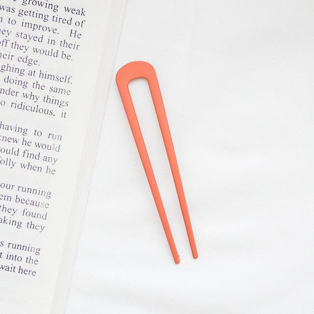 U Shape Hair Sticks Women Hairclip Simplicity Colorful Girls Hairpins Hair Sticks Hair Accessories Headwear French Hair Pin Hairstyle Chignon for Women
