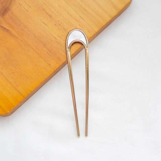 U Shape Hair Sticks Women Hairclip Simplicity Colorful Girls Hairpins Hair Sticks Hair Accessories Headwear French Hair Pin Hairstyle Chignon for Women