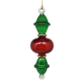 Egyptian Glass Two Tone Scalloped Ball Ornament