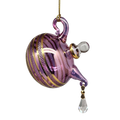Glass Teapot with Crystal 'droplet' Ornament - Purple