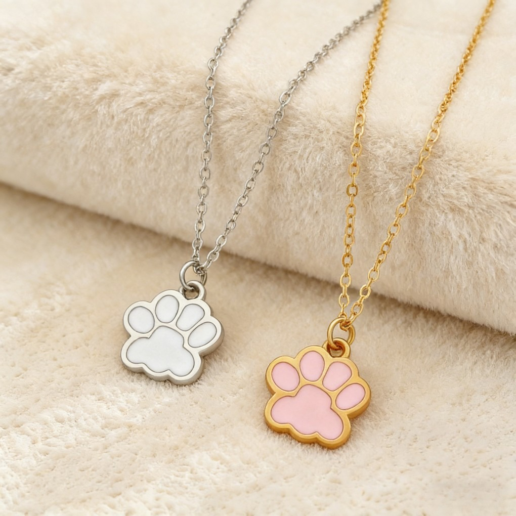Unique Design Cute Cat Paw Print Necklace