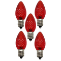 C7 Faceted LED Bulb - 5 Piece - Red