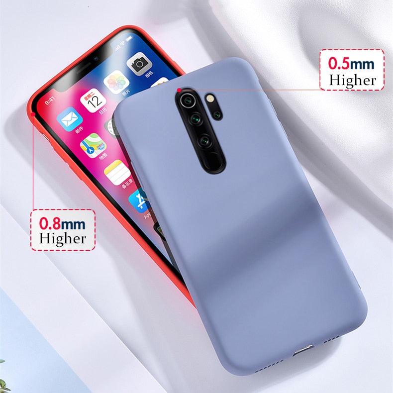 Ultra Thin Flexible Gel Protective Cover Soft Slim Solid Color Case Liquid Silicone Case For Xiaomi Redmi 9T Case For Mi 9 10 Redmi Note 9 9S 8 Pro Cover For Xiaomi Mi Note 10 Protective Bumper