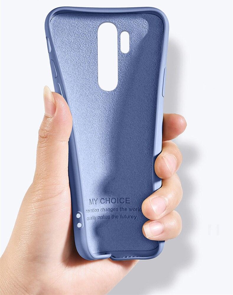 Ultra Thin Flexible Gel Protective Cover Soft Slim Solid Color Case Liquid Silicone Case For Xiaomi Redmi 9T Case For Mi 9 10 Redmi Note 9 9S 8 Pro Cover For Xiaomi Mi Note 10 Protective Bumper