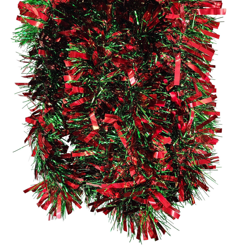 12 foot 6 Ply Luxury Tinsel Garland - Red/Green