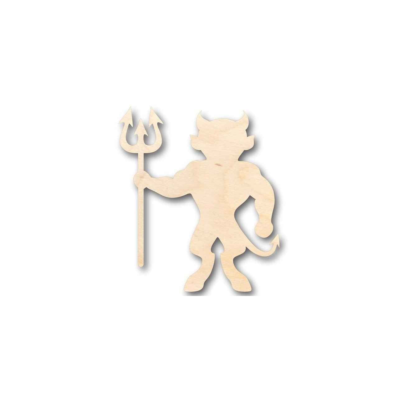 Unfinished Wood Devil Shape - Craft - up to 46" DIY