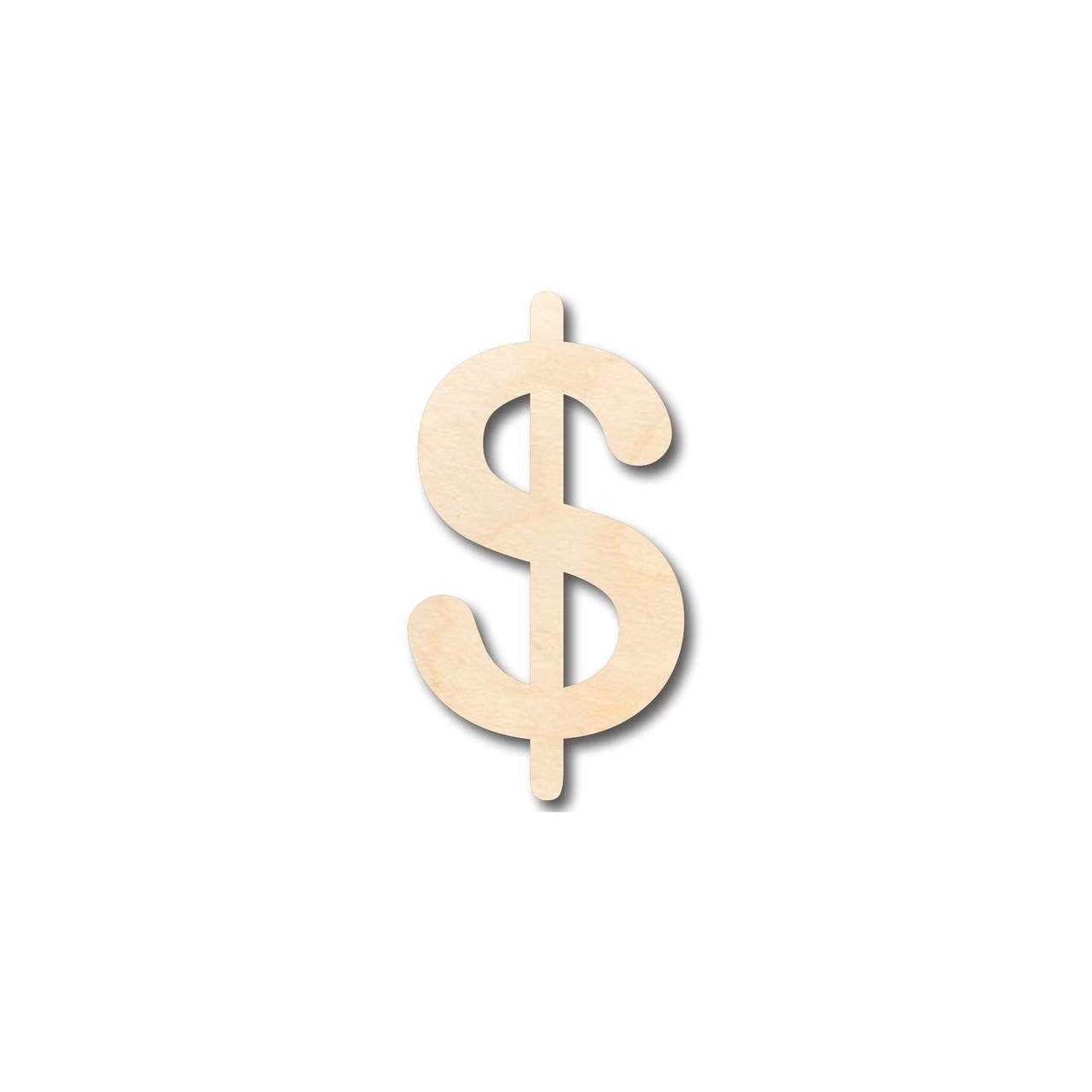 Unfinished Wood Dollar Sign Shape - Craft - up to 46" DIY