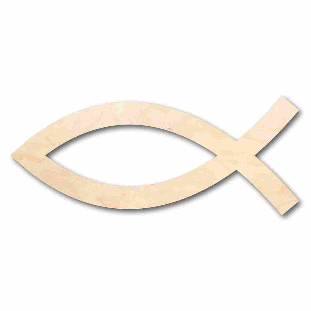 Unfinished Wood Jesus Fish Shape - Easter - Christian - Craft - up to 46" DIY