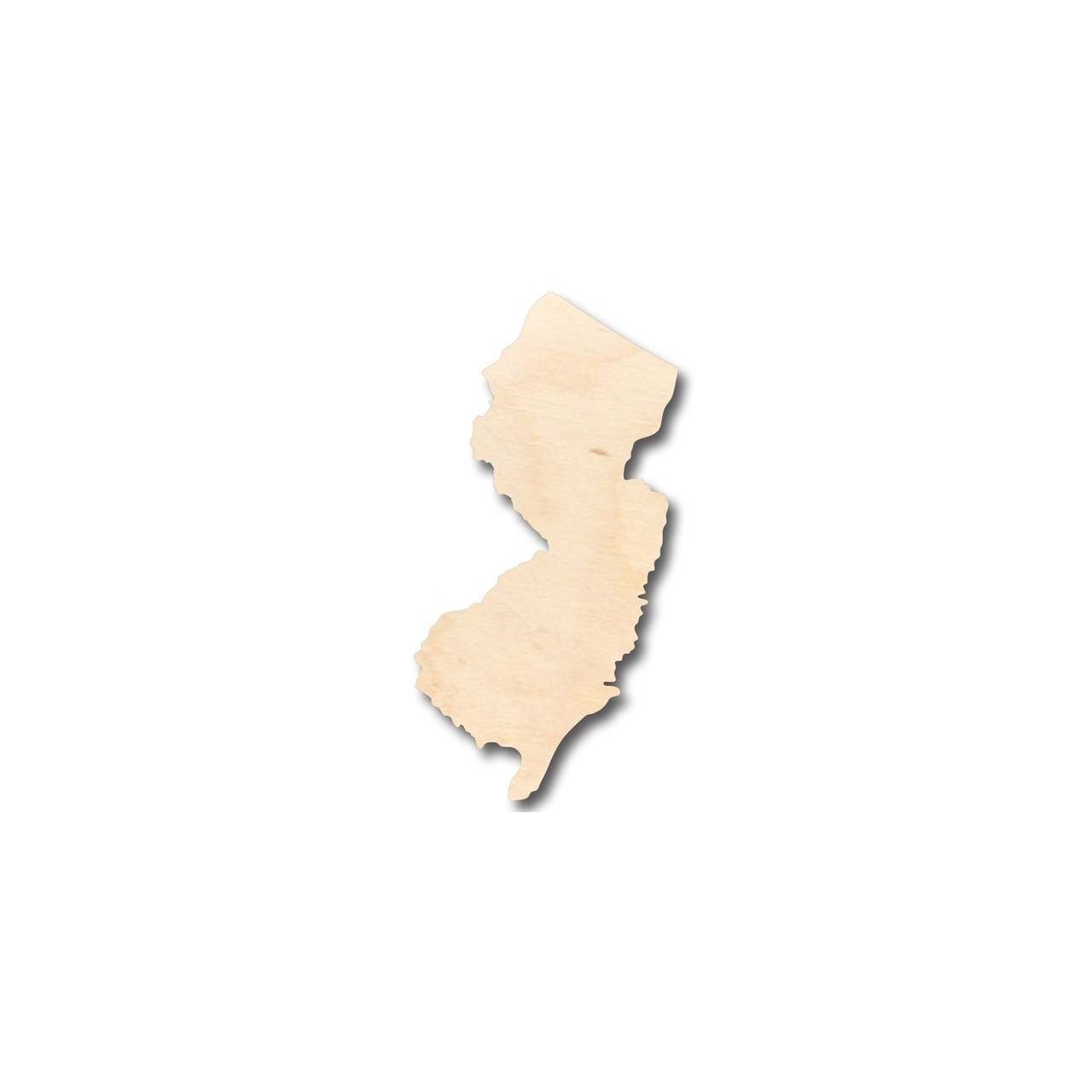 Unfinished Wood New Jersey Shape - State - Craft - up to 46" DIY