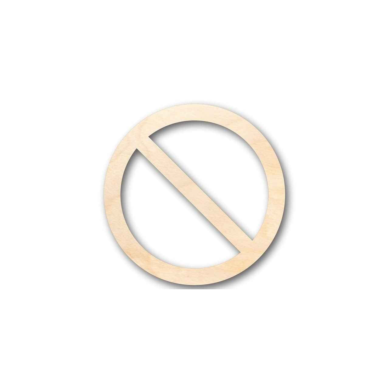Unfinished Wood NO Sign Symbol - Craft - up to 46" DIY