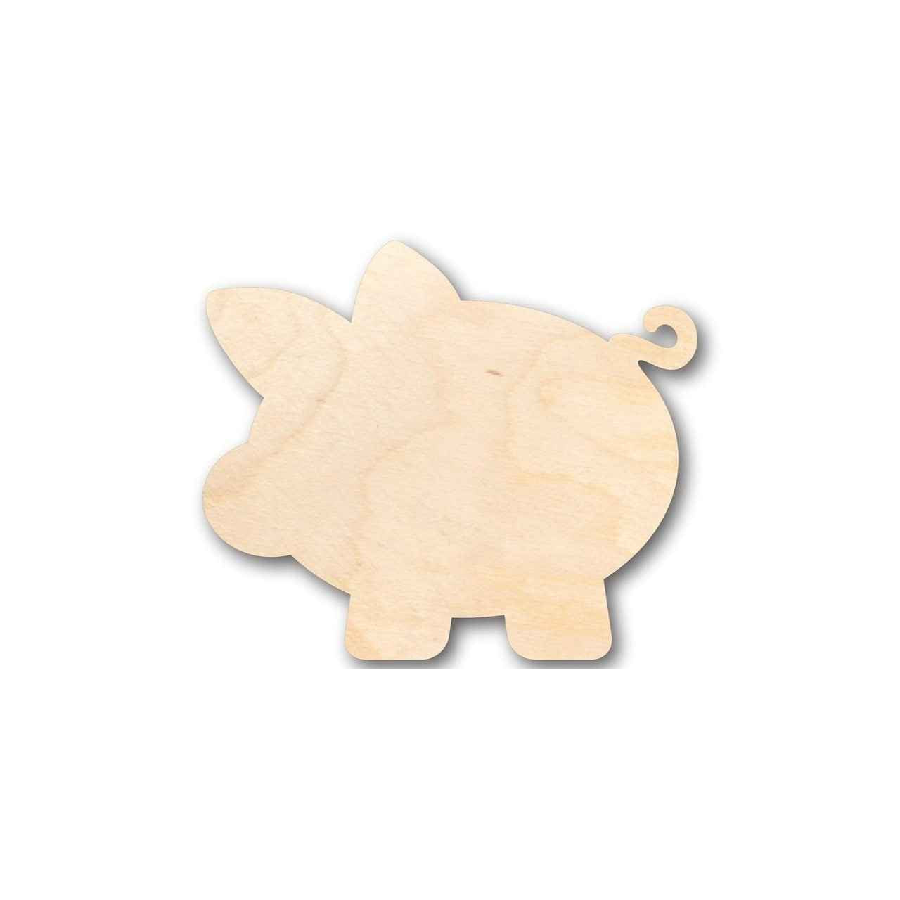 Unfinished Wood Piglet Piggy Bank Shape - Farm Animal - Money - Craft - up to 46" DIY