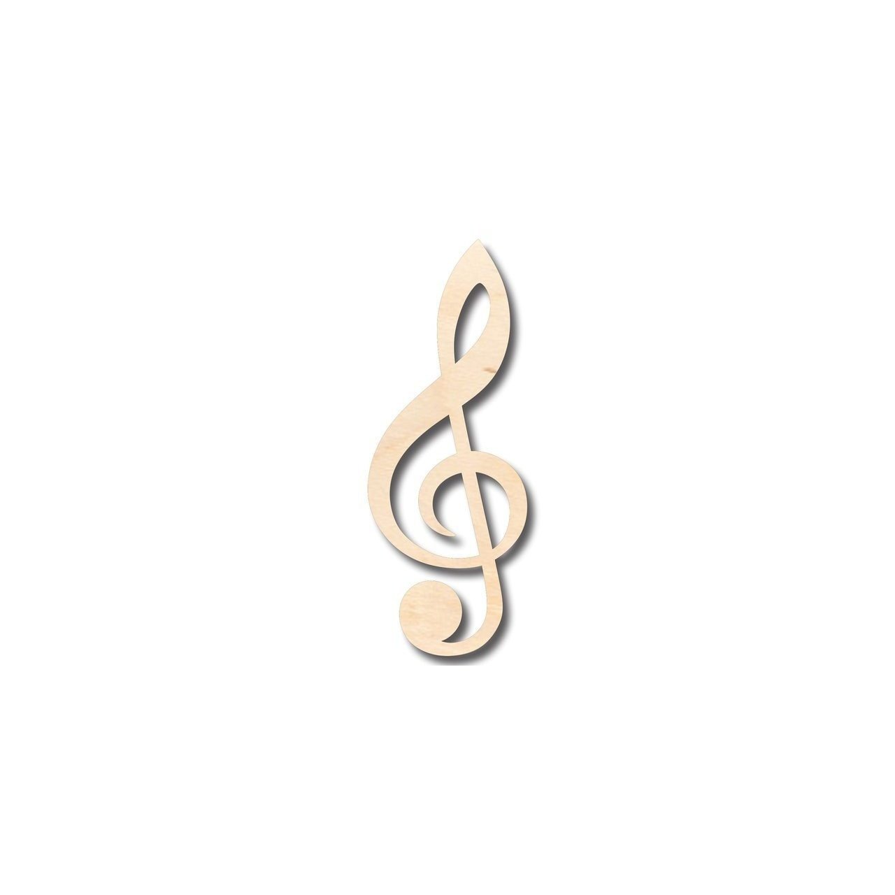 Unfinished Wood Treble Clef Shape - Music - Nursery - Craft - up to 46" DIY