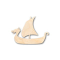 Unfinished Wood Viking Ship Shape - Sailing - History - Craft - up to 46" DIY