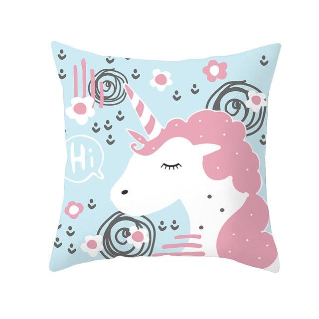 Unicorn Cushion Cover Party Decoration Unicorn Birthday Decor Pillow Covers Cute Girls Pillow Cushion Cover Princess Decoration For Home Pillow Case Party Decor
