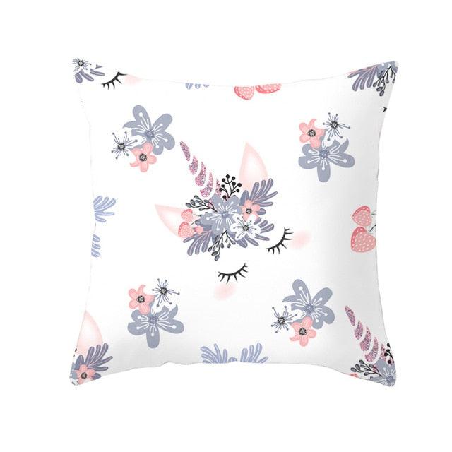 Unicorn Cushion Cover Party Decoration Unicorn Birthday Decor Pillow Covers Cute Girls Pillow Cushion Cover Princess Decoration For Home Pillow Case Party Decor