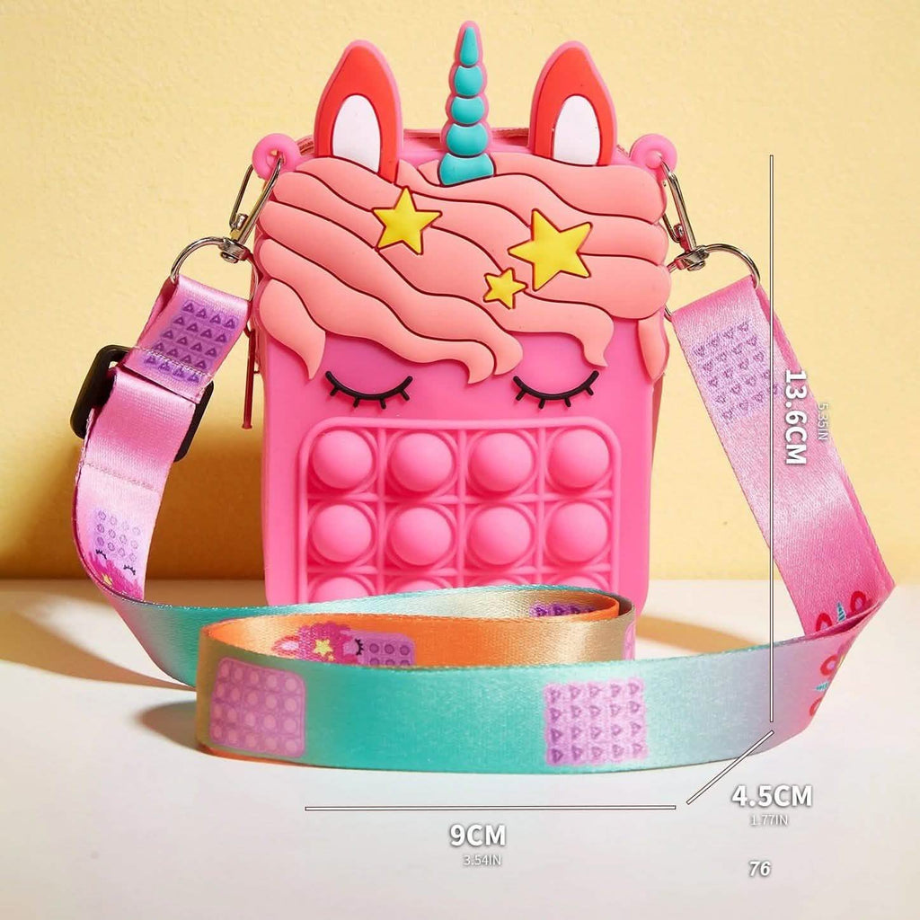 Unicorn Pop-it Bubble Fidget Handbag for Kids