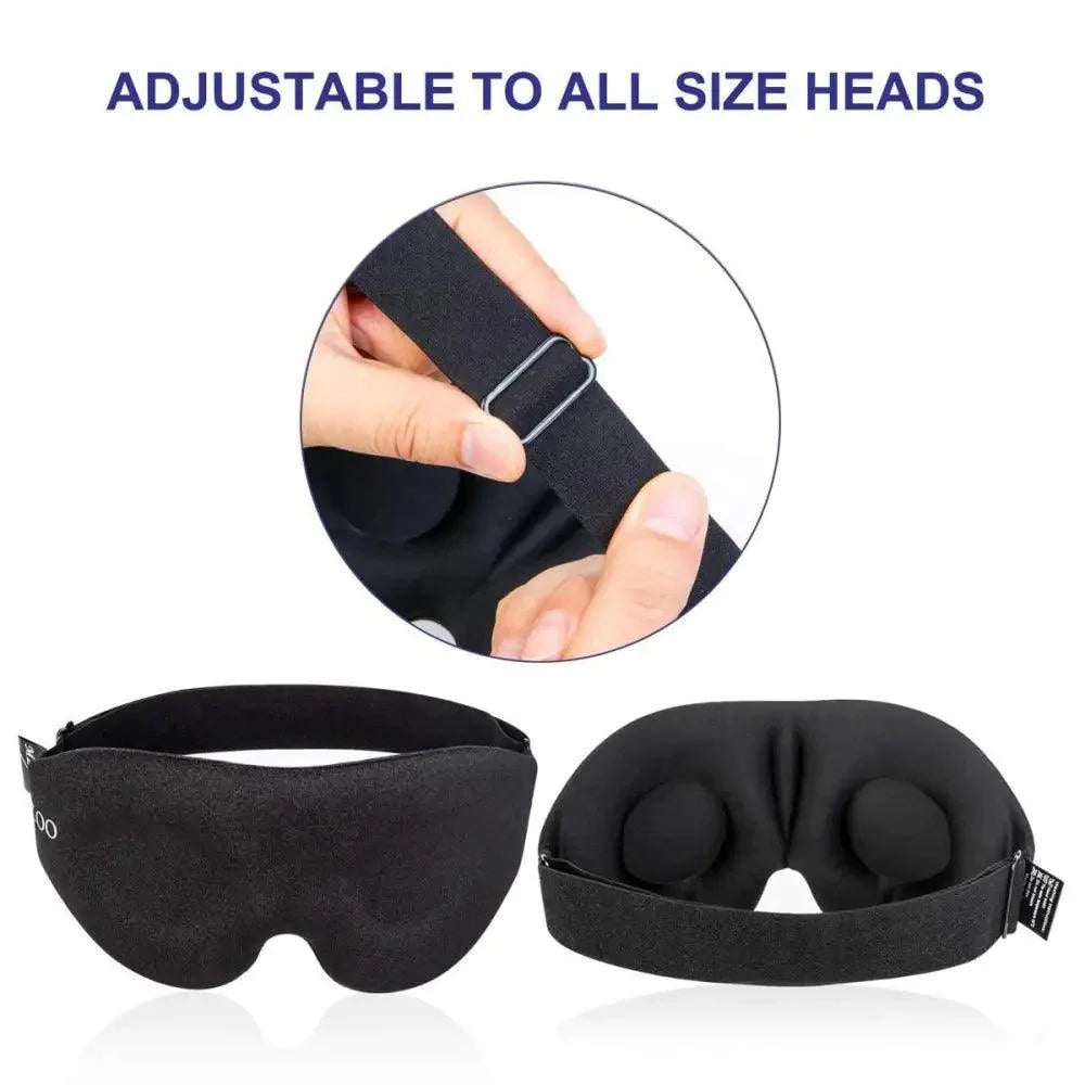 Unique 3D Contoured Cup Blindfold Concave Molded Night Sleep Mask Upgraded Eye Cover With Adjustable Strap Eye Pillow Soft Comfy Eye Shade For Nap Travel Night Shift