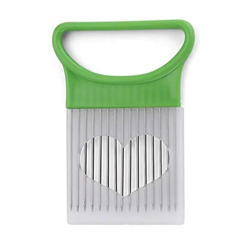 Unique Style 1PC Stainless Steel Onion Needle Onion Holder Handheld Simple Slicer Fruit Vegetable Cutter Potato Kitchen Tool Bar Accessories