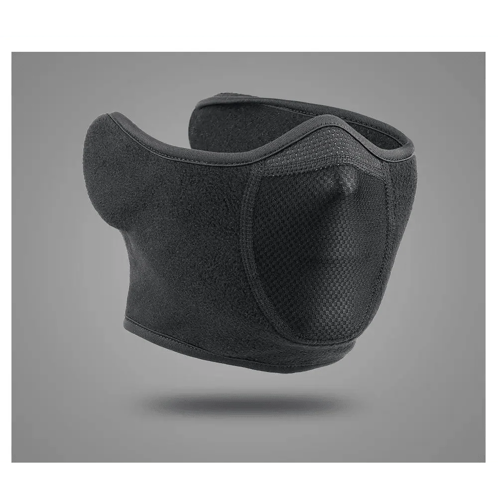Unisex Breathable Black Half Ski Windproof Sport Mask Face Cover Ear Warmer For Winter Weather Men Running Thermal Masks Scarf Snowboard Ski Mask Neck Warmer